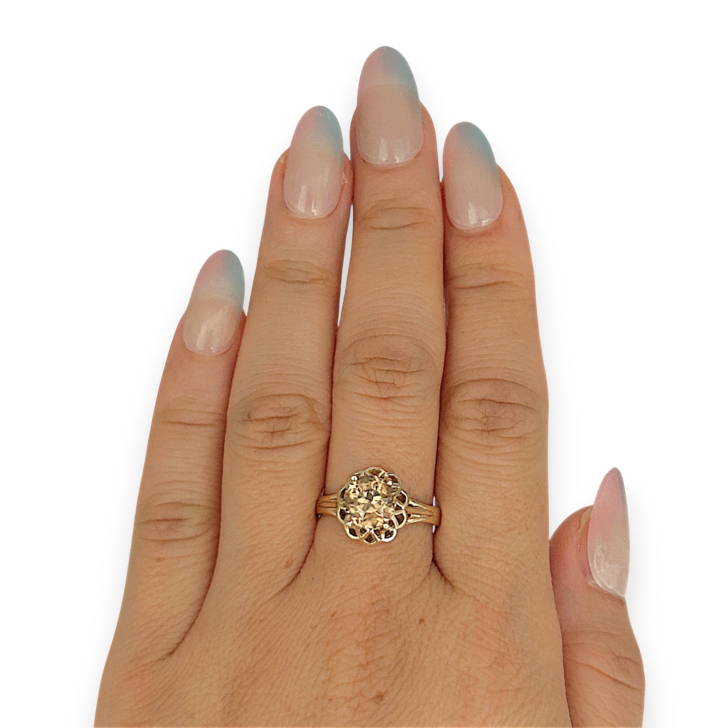 GOLD DEAL | 9kt Gold  Earthlight Topaz Crown Ring