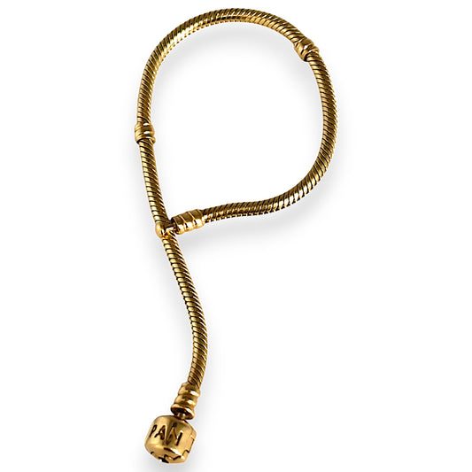 GOLD DEAL | 14ct (14K) Gold 17.08g Pandora Moments Bracelet Length 19cm