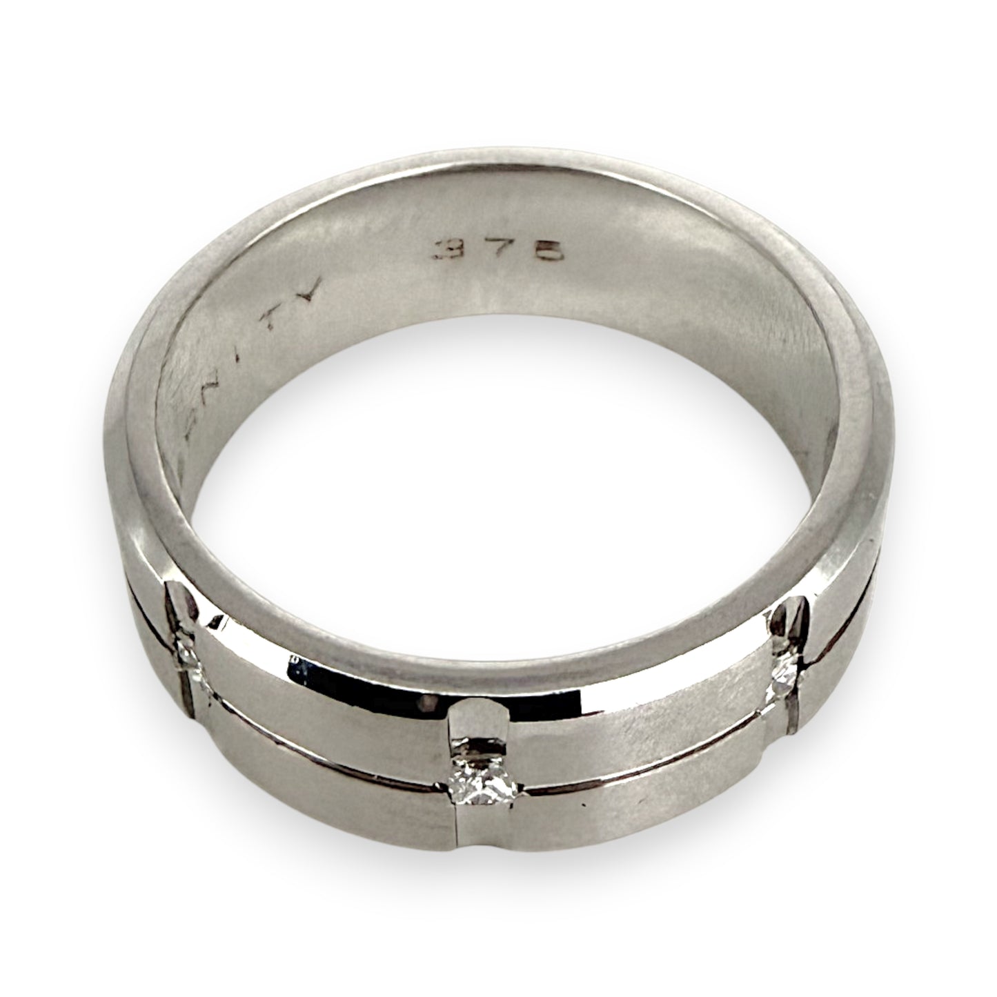 NZGD | 9ct White Gold Celestial Path Diamond Ring Size S
