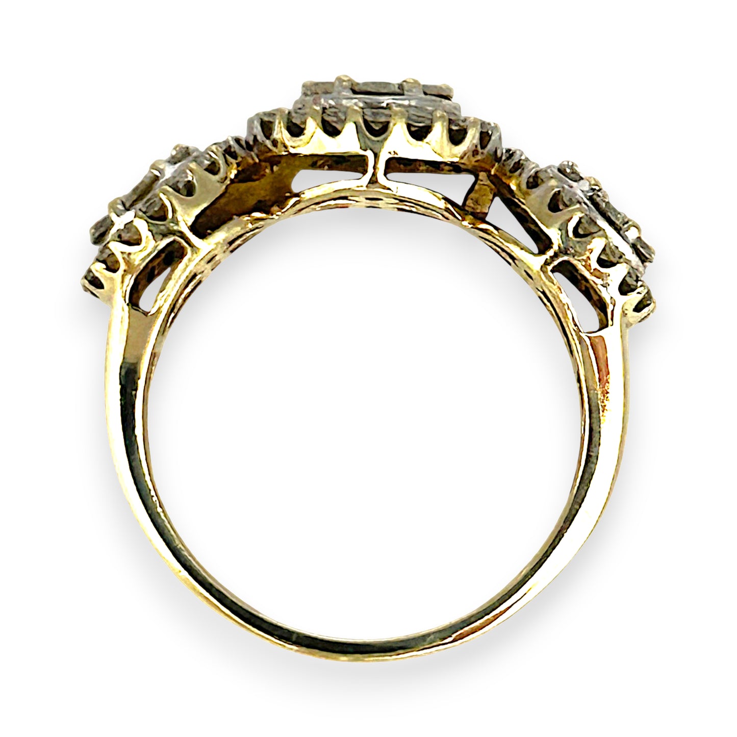 GOLD DEAL | 9ct Gold Refurbished Trio of Brilliance Diamond Ring TDW1.00ct.