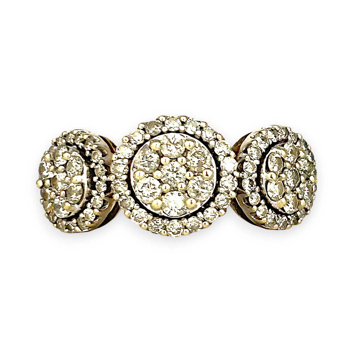 GOLD DEAL | 9ct Gold Refurbished Trio of Brilliance Diamond Ring TDW1.00ct.