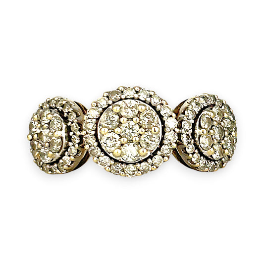 GOLD DEAL | 9ct Gold Refurbished Trio of Brilliance Diamond Ring TDW1.00ct.