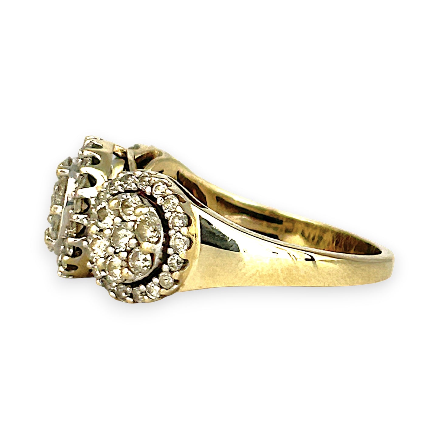 GOLD DEAL | 9ct Gold Refurbished Trio of Brilliance Diamond Ring TDW1.00ct.