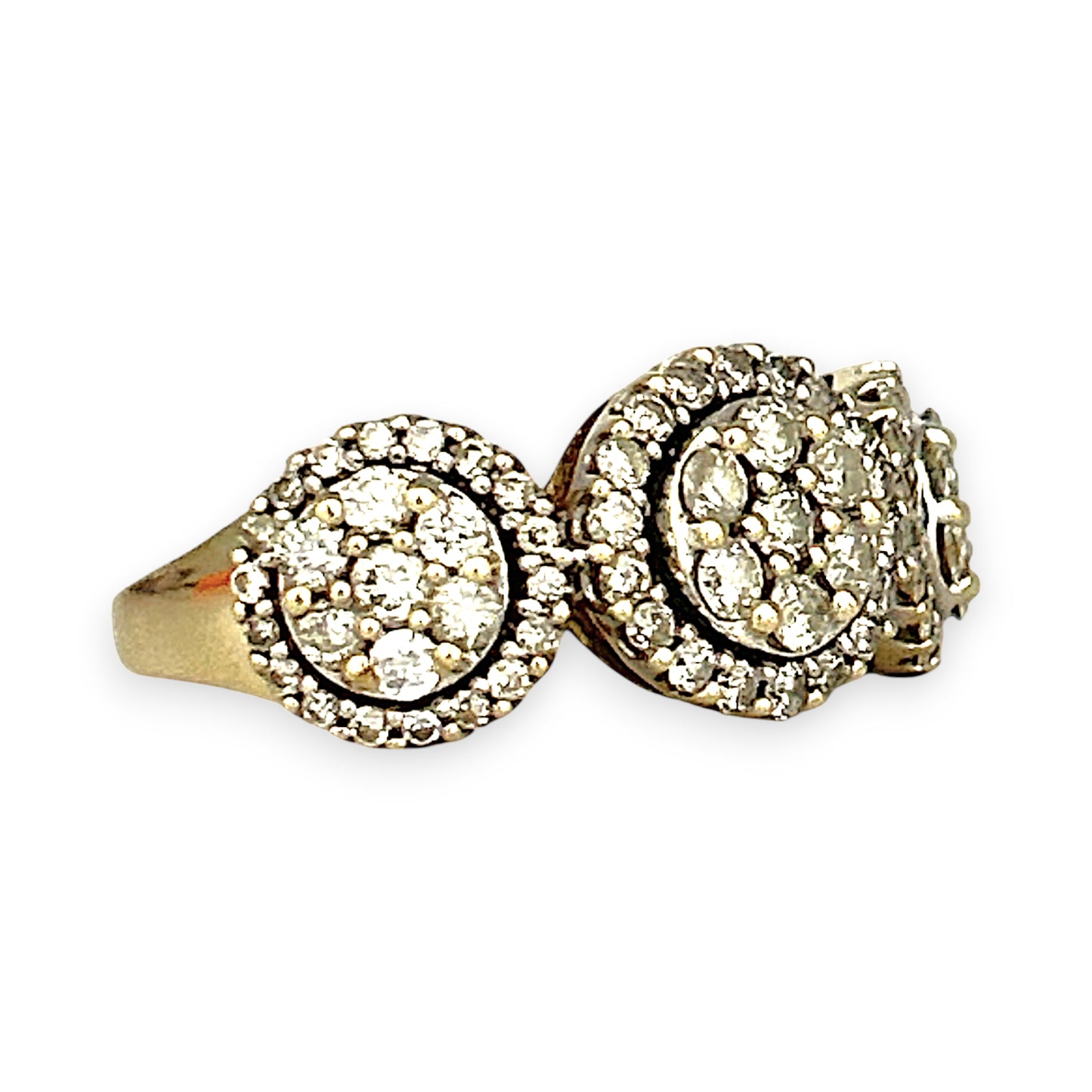 GOLD DEAL | 9ct Gold Refurbished Trio of Brilliance Diamond Ring TDW1.00ct.