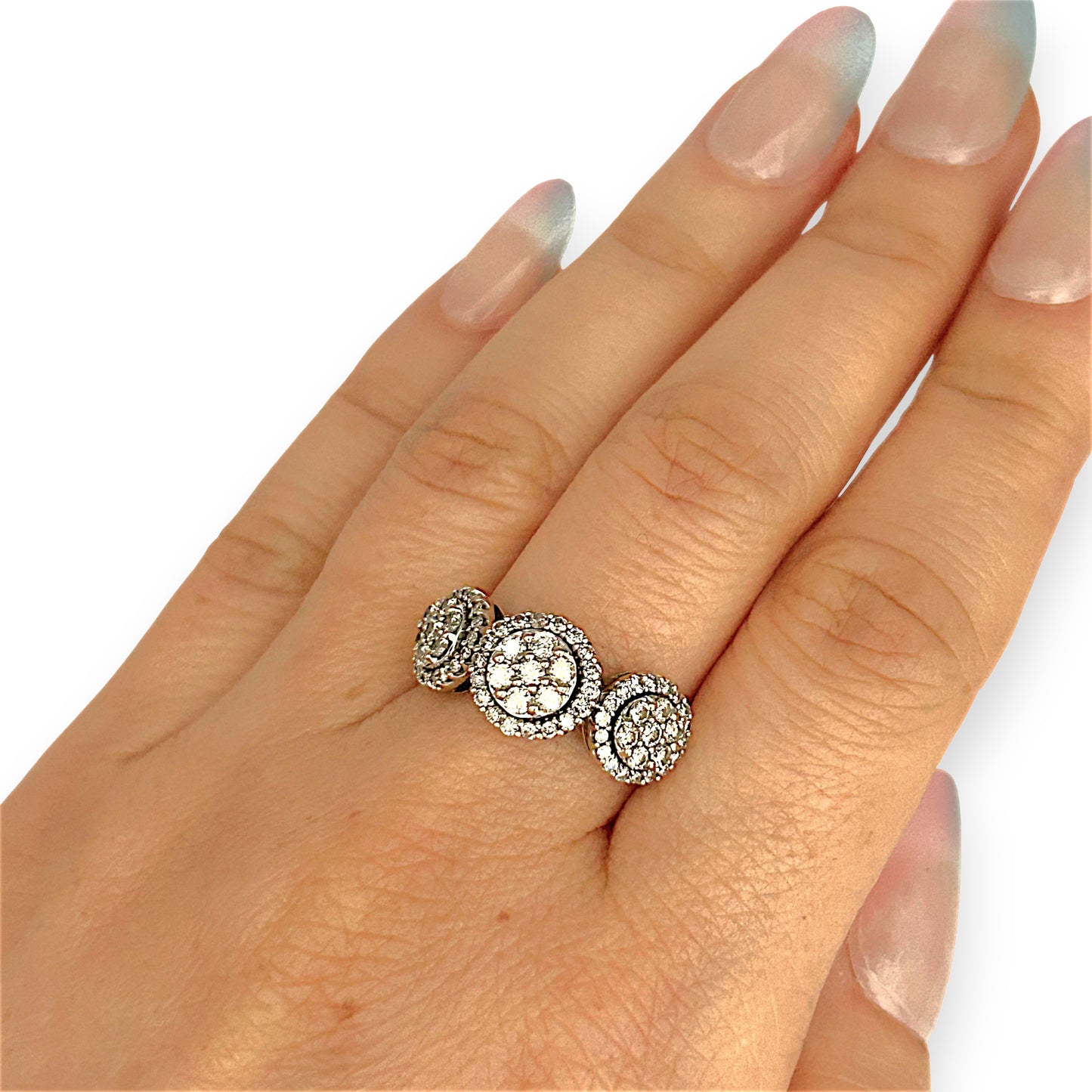 GOLD DEAL | 9ct Gold Refurbished Trio of Brilliance Diamond Ring TDW1.00ct.