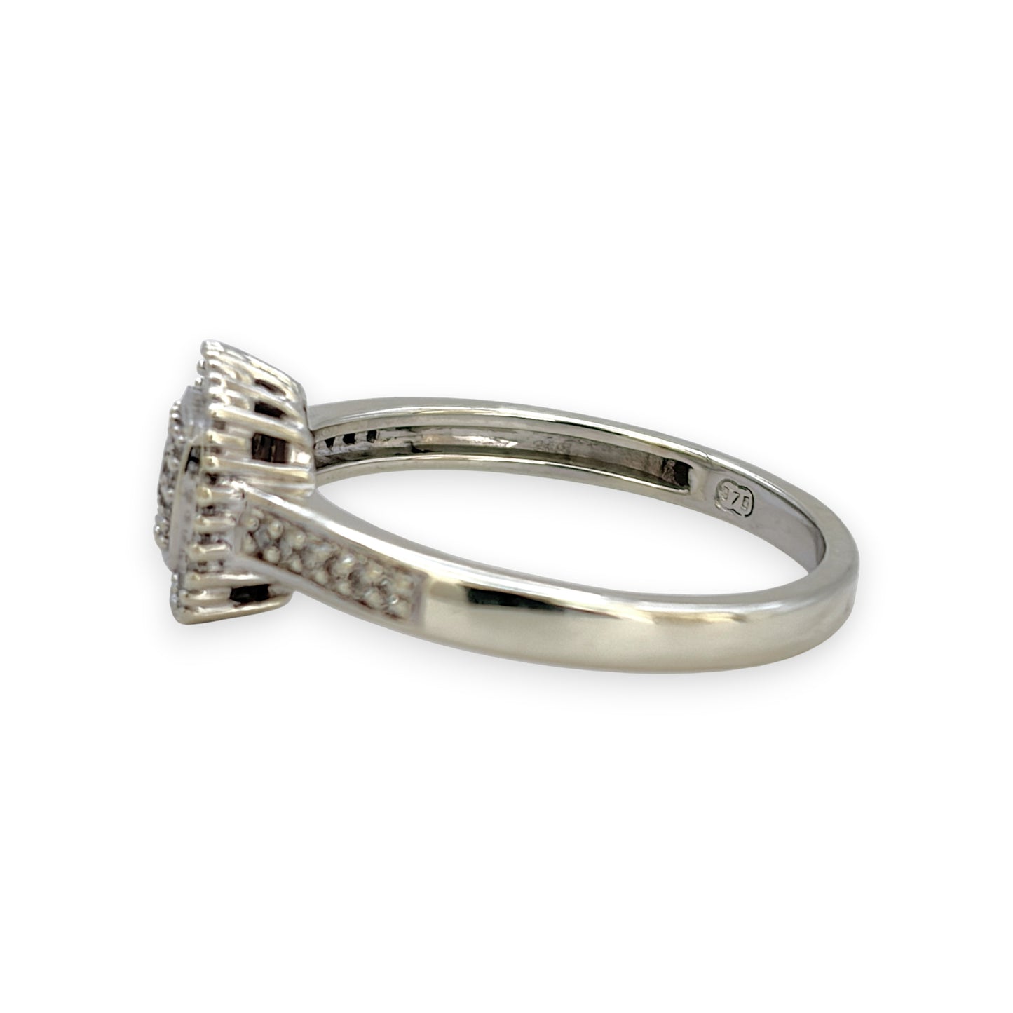 NZGD | 9ct White Gold Celestial Diamond Cluster Ring Size O