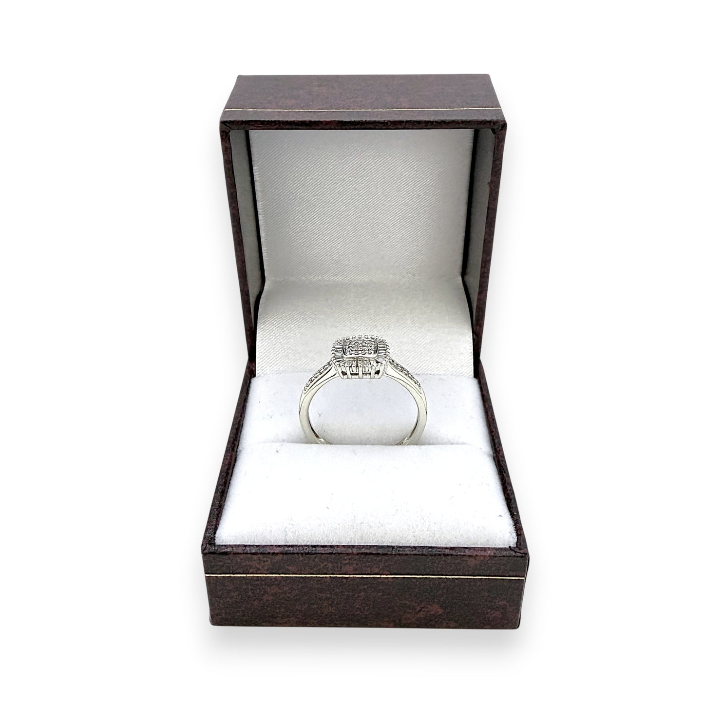 NZGD | 9ct White Gold Celestial Diamond Cluster Ring Size O