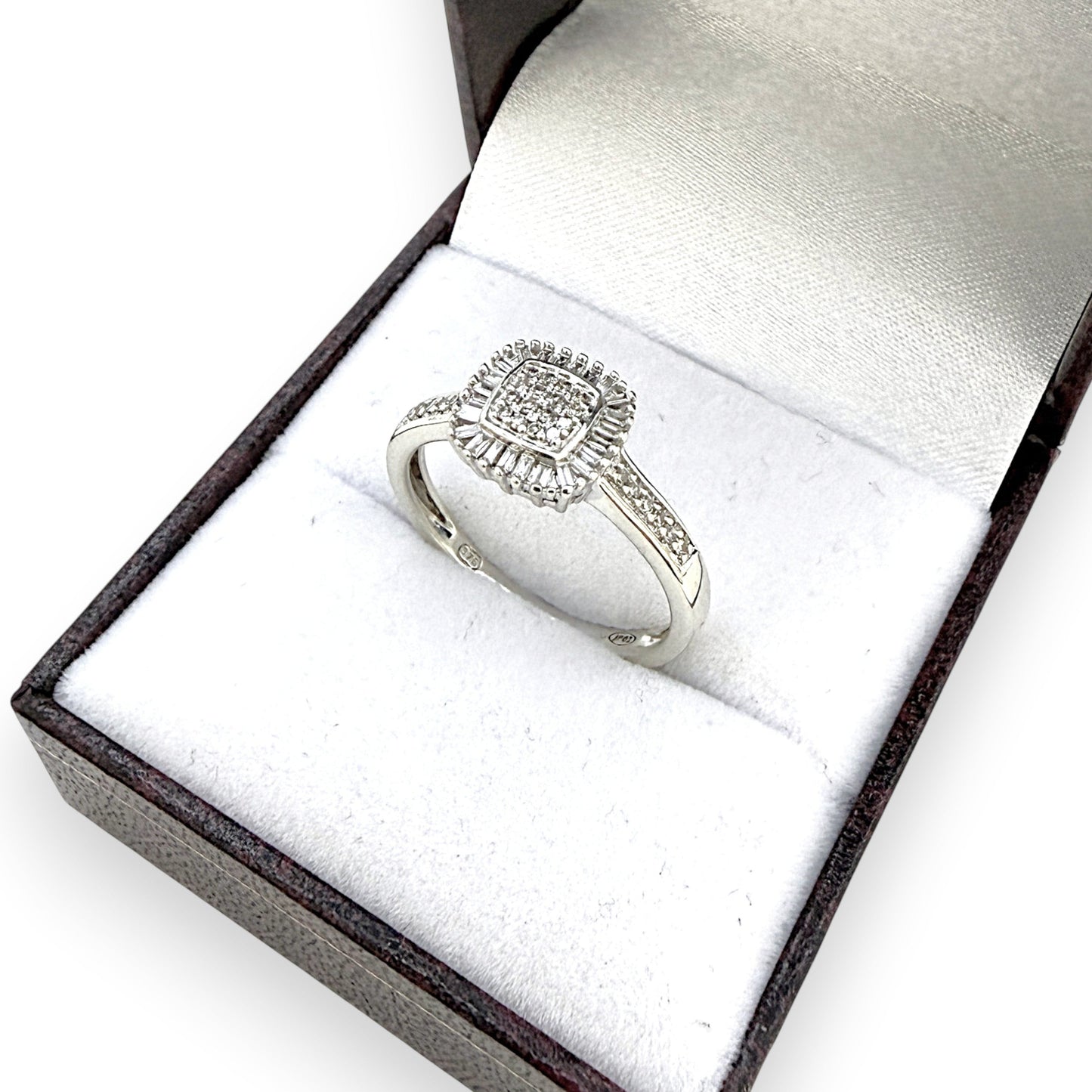 NZGD | 9ct White Gold Celestial Diamond Cluster Ring Size O
