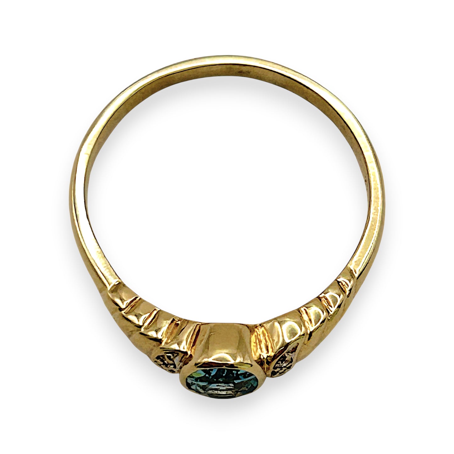 NZGD | 9ct Gold Signature Blue Topaz & Diamond Ring Valuation $1,400