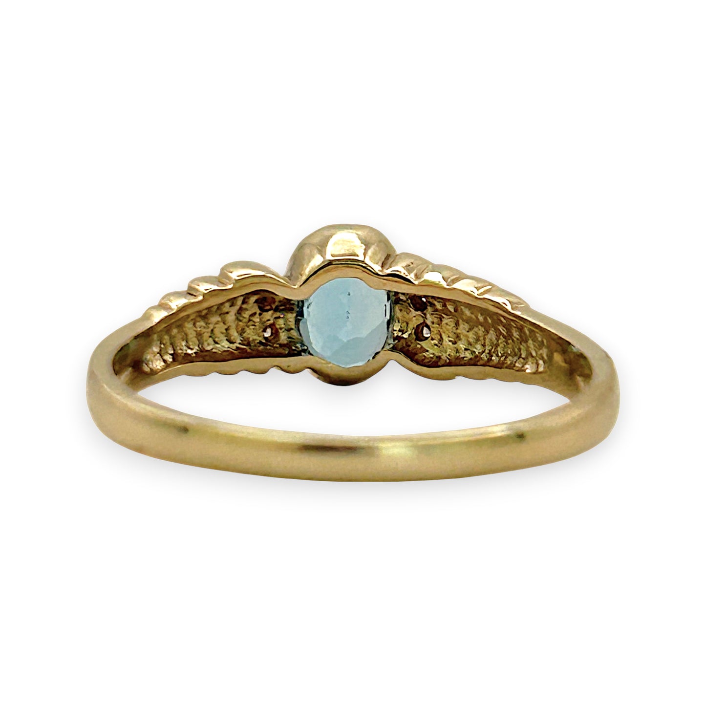 NZGD | 9ct Gold Signature Blue Topaz & Diamond Ring Valuation $1,400