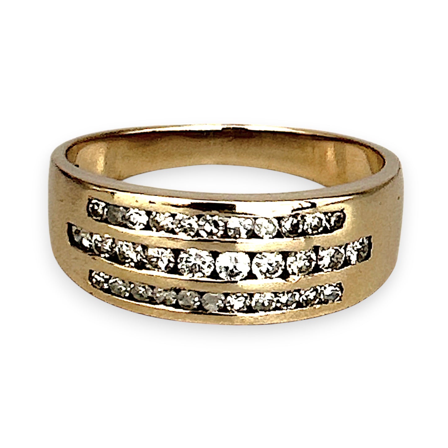 GOLD DEAL | 9ct Gold Refurbished Triluxe Channel Band Ring Size P