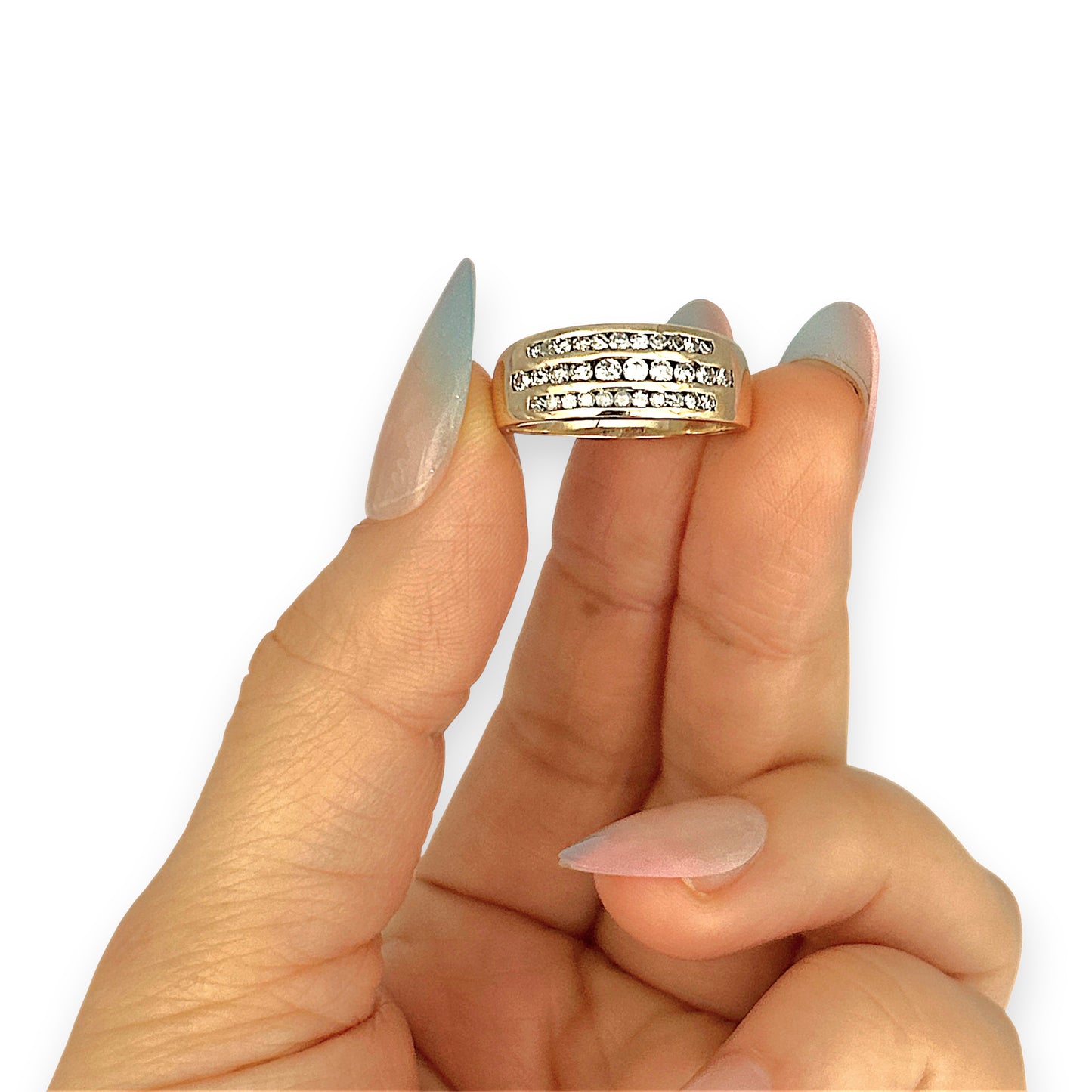 GOLD DEAL | 9ct Gold Refurbished Triluxe Channel Band Ring Size P