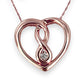 GOLD DEAL | 10ct (10K) Rose Gold Necklace Heart Diamond Pendant Length 45cm