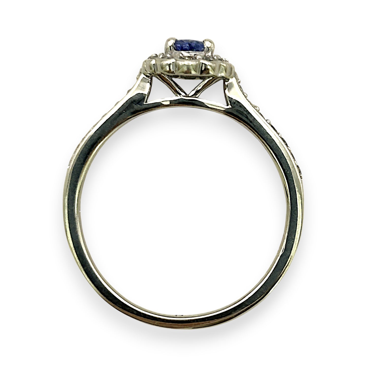 NZGD | 9ct White Gold Tanzanite Petal Crown Ring Size N