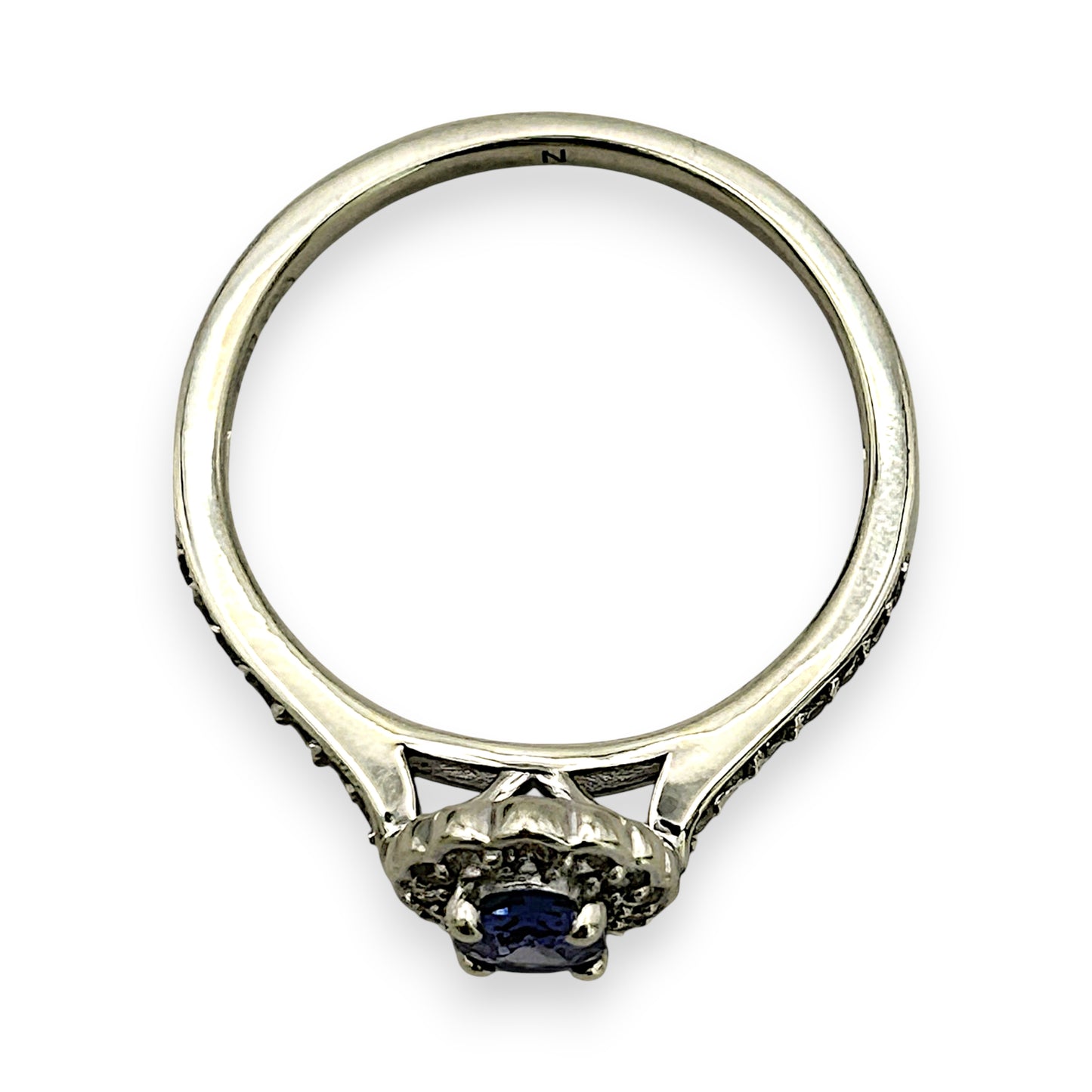 NZGD | 9ct White Gold Tanzanite Petal Crown Ring Size N