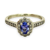 NZGD | 9ct White Gold Tanzanite Petal Crown Ring Size N