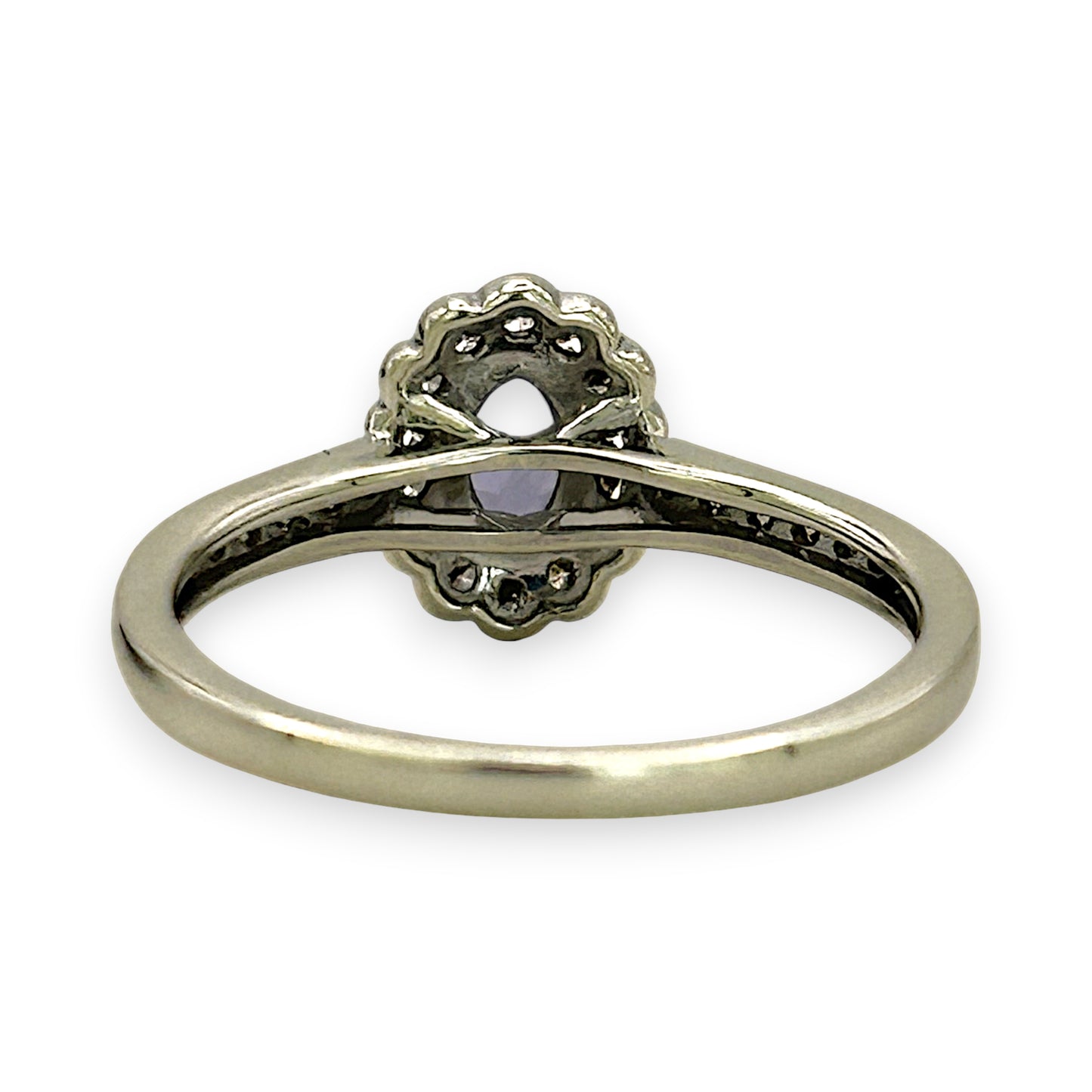 NZGD | 9ct White Gold Tanzanite Petal Crown Ring Size N
