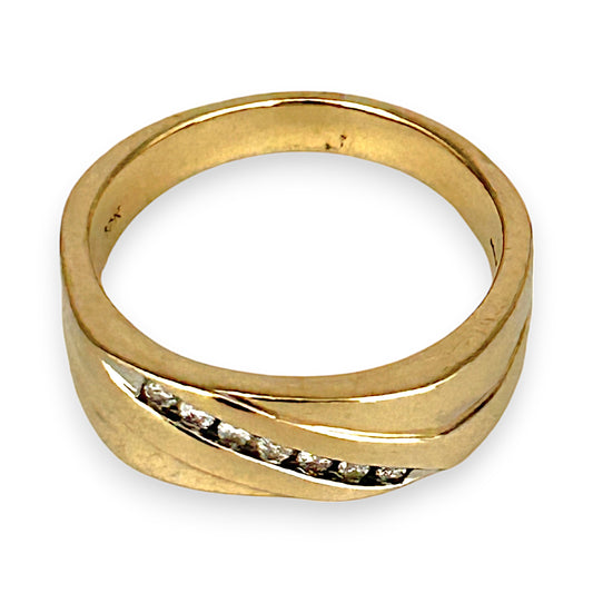 GOLD DEAL | 10ct (10K) Gold Michael Hill Diamond 0.42ct Signet Ring Size X1/2