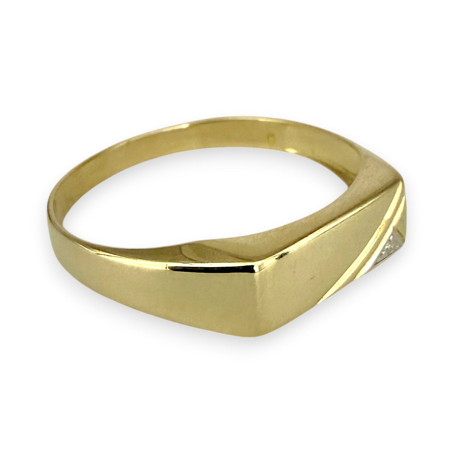 NZGD | 9ct Gold Minimalist Diamond Band Ring Size Y 1/2