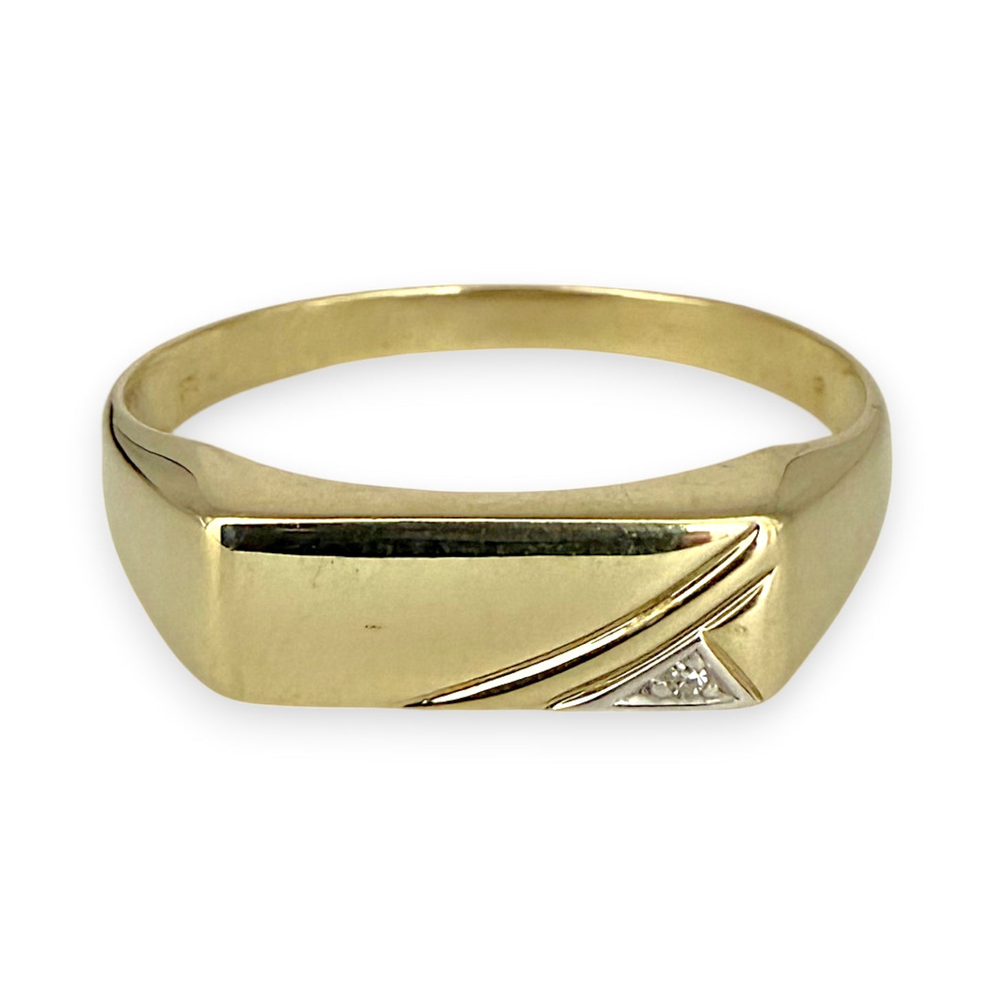 NZGD | 9ct Gold Minimalist Diamond Band Ring Size Y 1/2