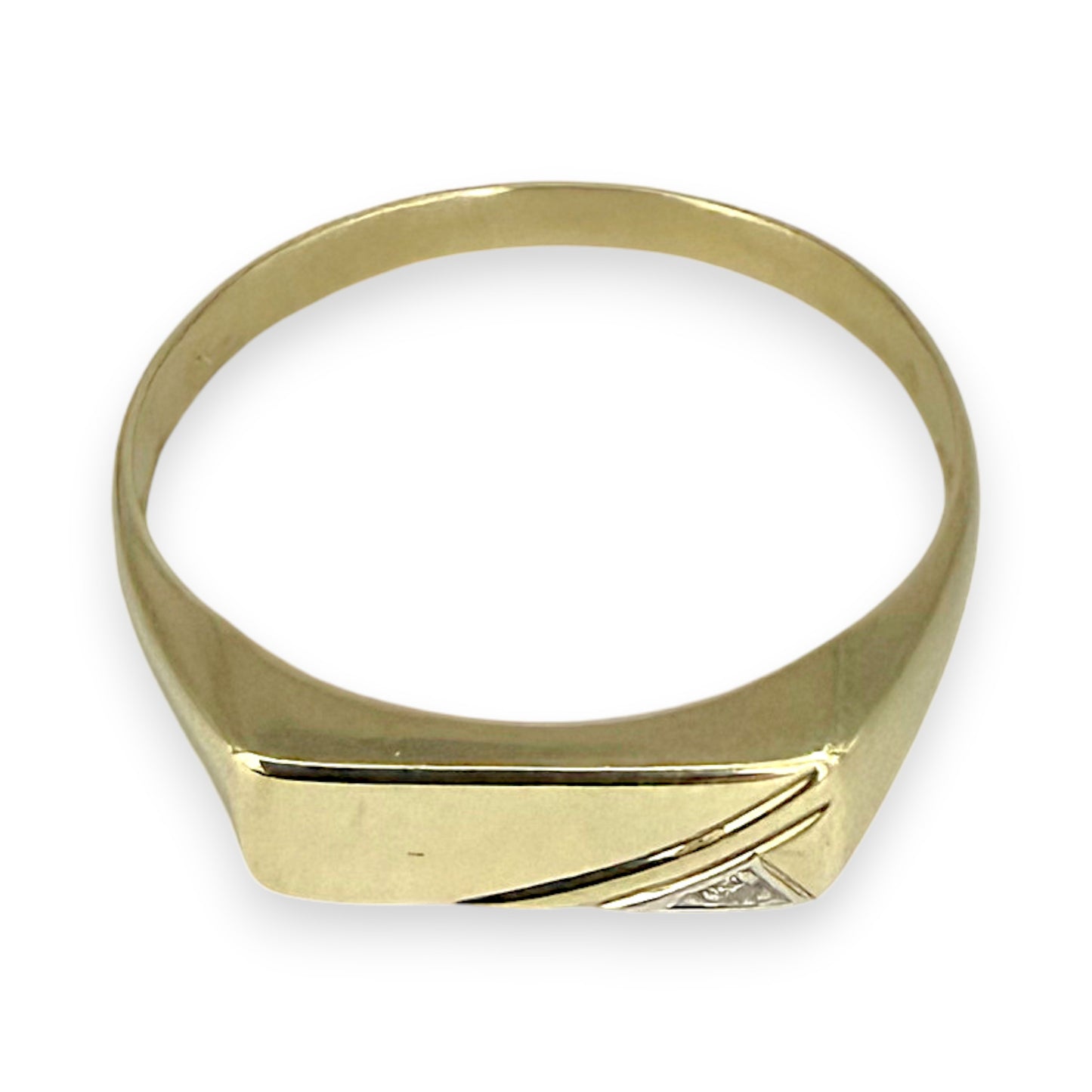NZGD | 9ct Gold Minimalist Diamond Band Ring Size Y 1/2
