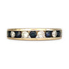 10K Gold MHJ Diamond &  Sapphire Ring Size O. R # 239
