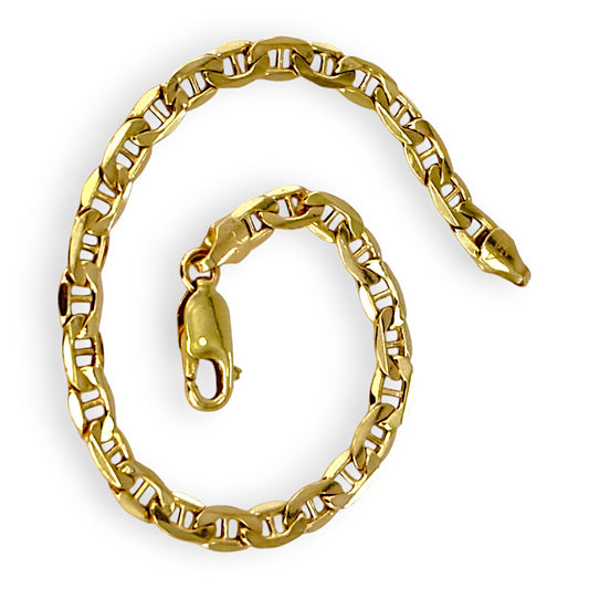 10K Gold Anchor Mariner Bracelet Length 19cm. R # 241