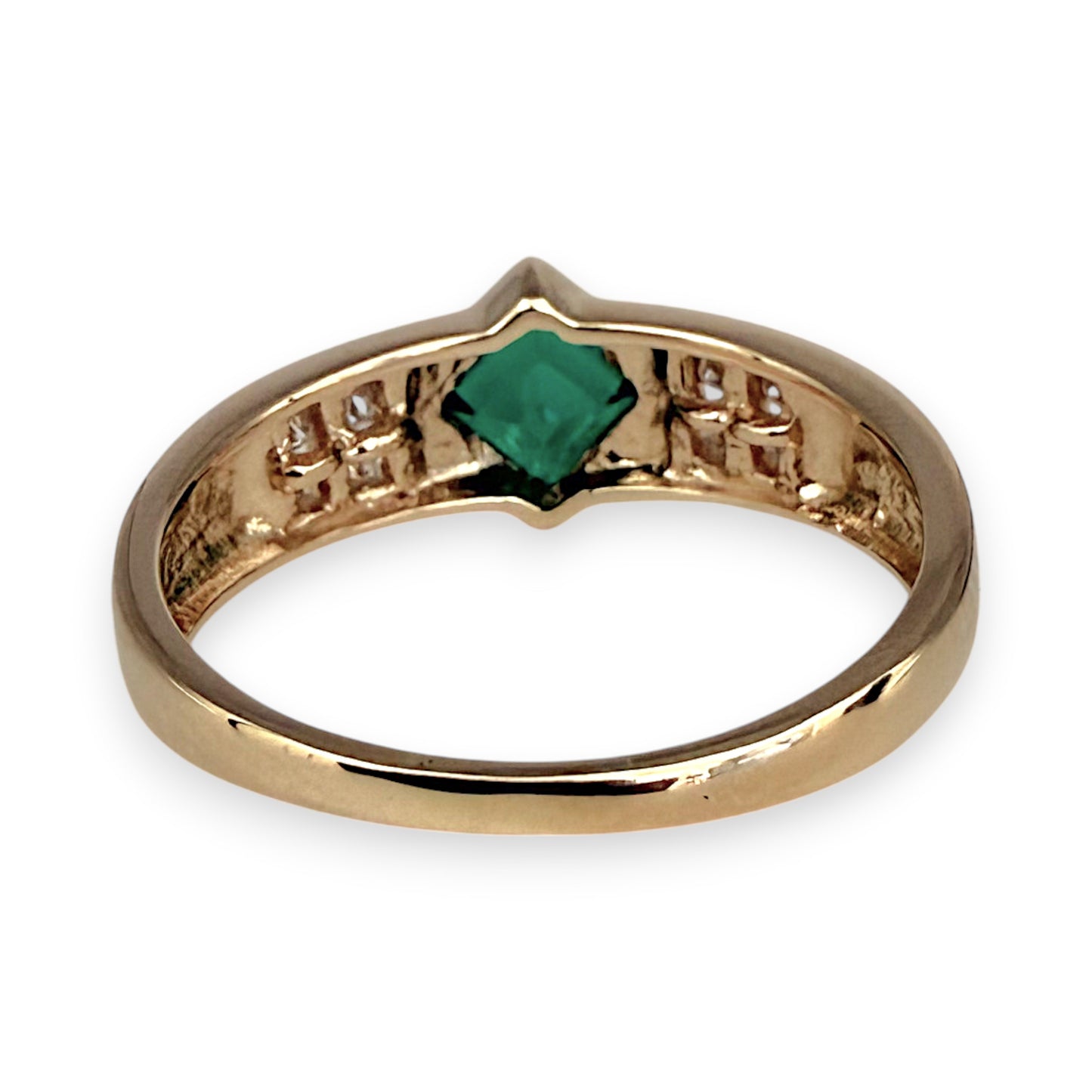 NZGD | 9ct Gold Luminous Green Serenity Ring Size p 1/2
