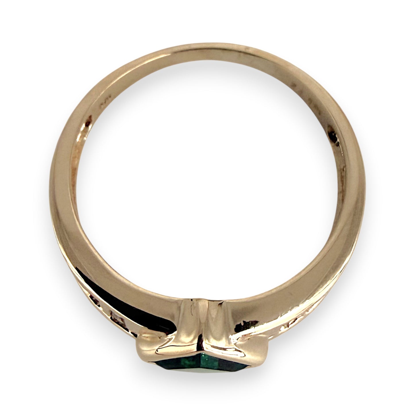 NZGD | 9ct Gold Luminous Green Serenity Ring Size p 1/2