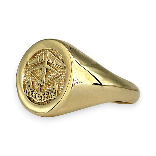 GOLD DEAL | 9kt Gold AATTV Perseverance Signet Ring Valuation $3,706