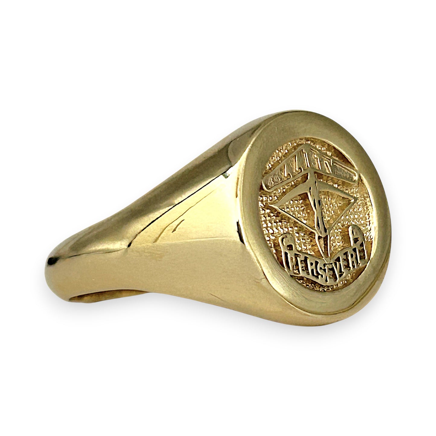 GOLD DEAL | 9kt Gold AATTV Perseverance Signet Ring Valuation $3,706
