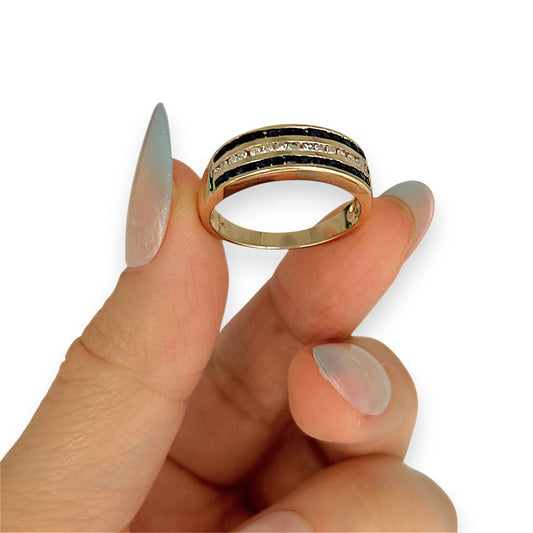 GOLD DEAL | 9kt Gold Midnight Cascade Band Ring