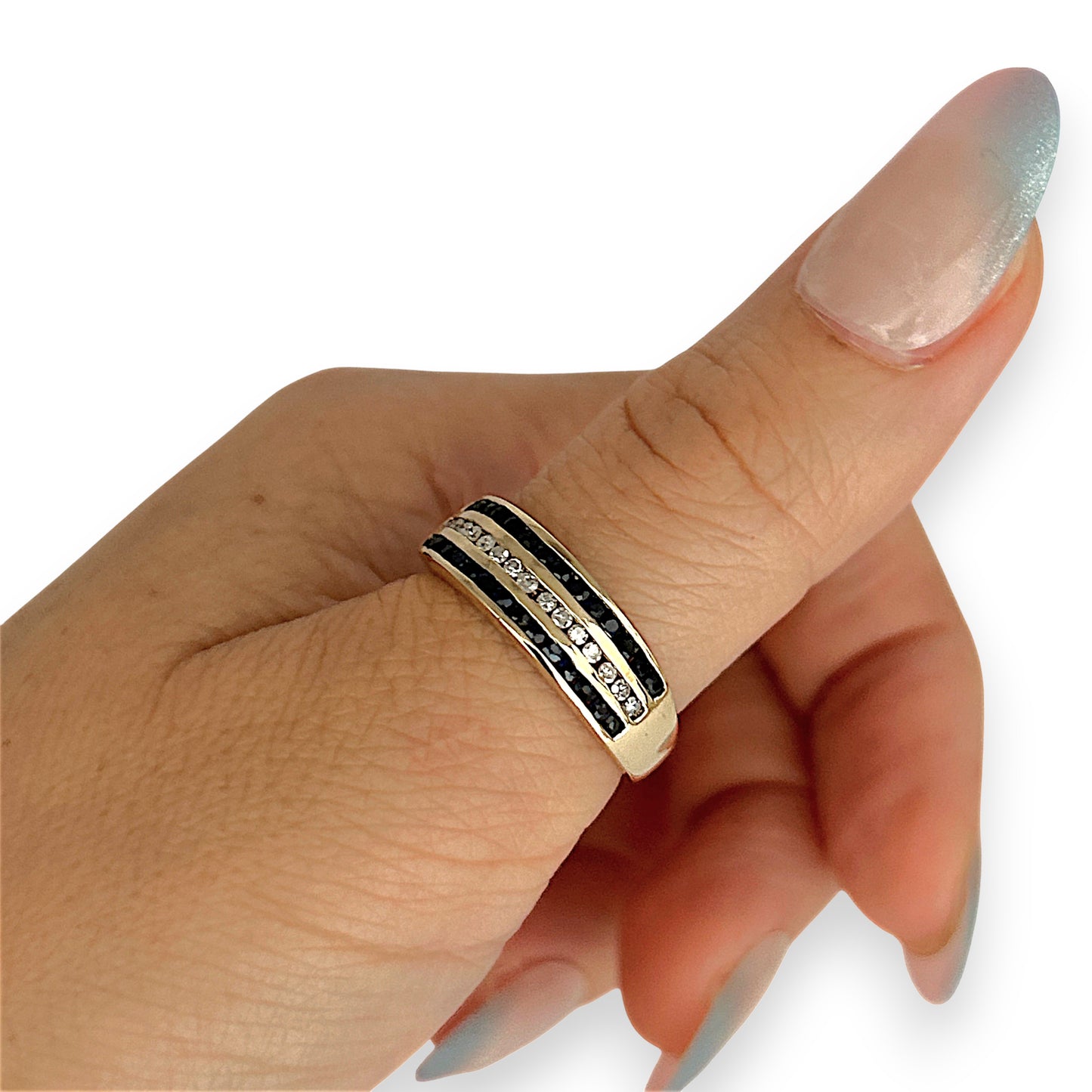 GOLD DEAL | 9kt Gold Midnight Cascade Band Ring