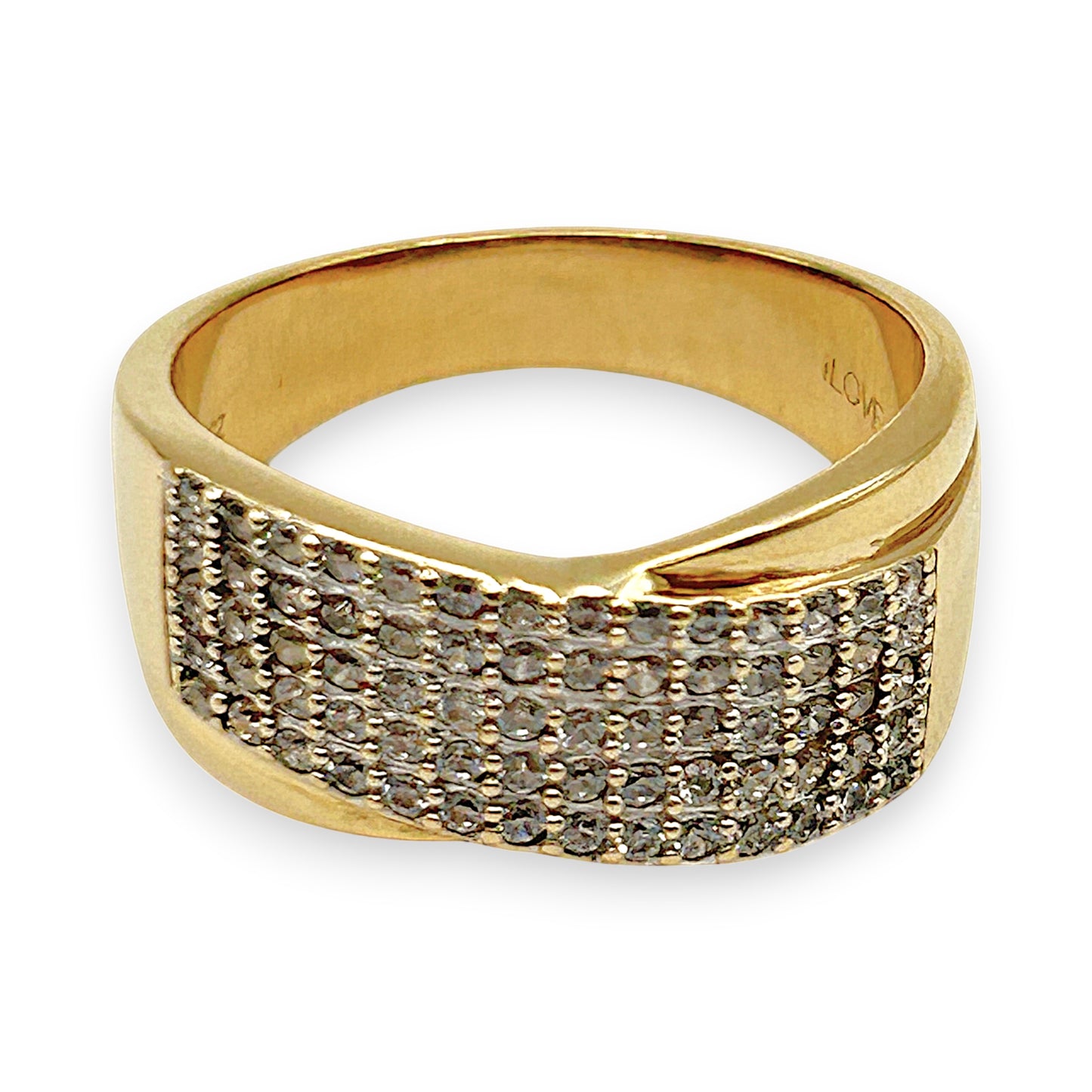 GOLD DEAL | 9kt Gold Swarovski Starlight Wave Ring Valuation $1,750
