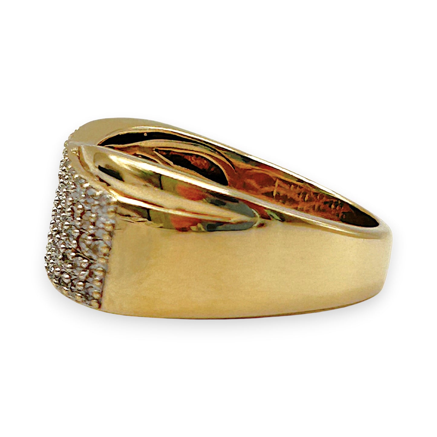 GOLD DEAL | 9kt Gold Swarovski Starlight Wave Ring Valuation $1,750