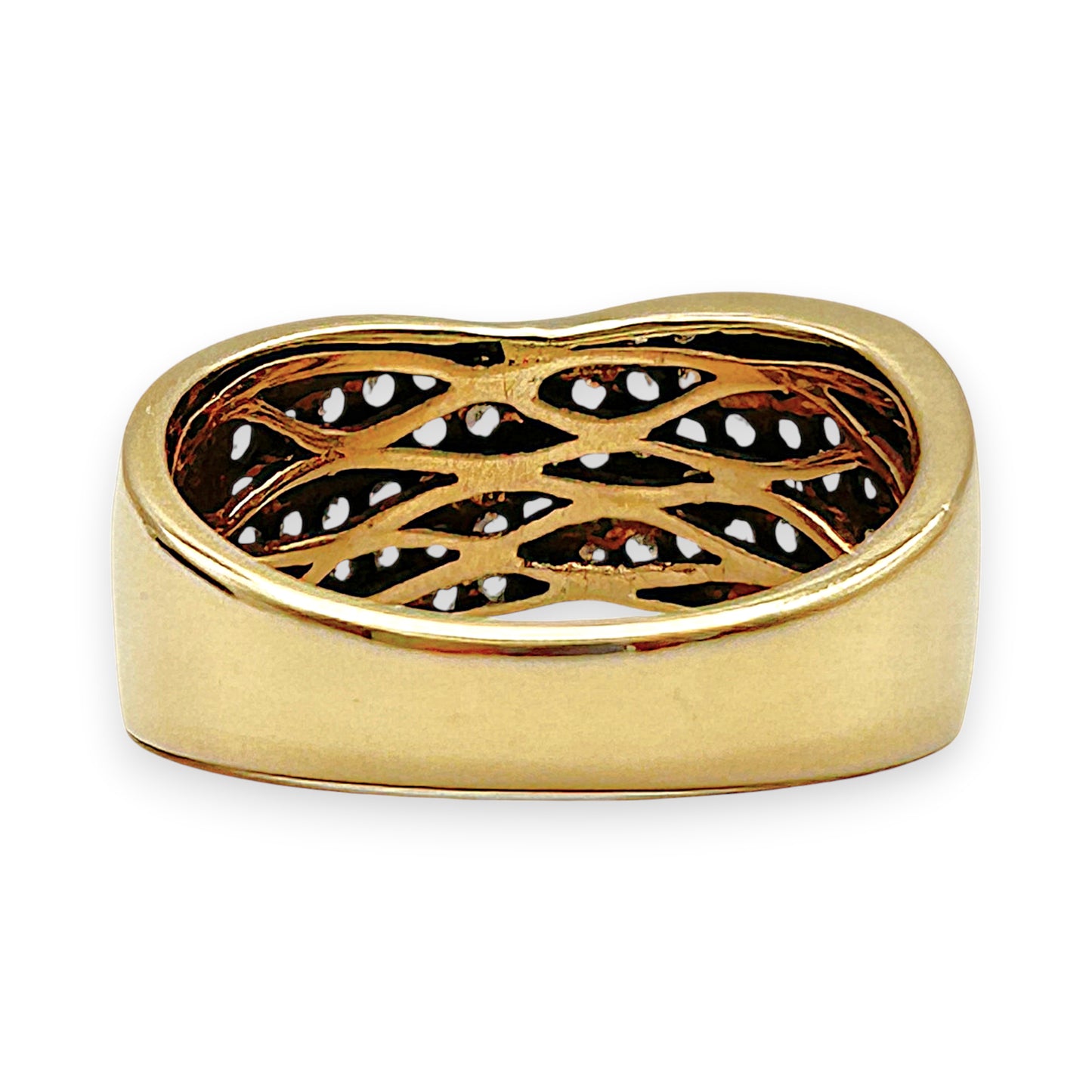 GOLD DEAL | 9kt Gold Swarovski Starlight Wave Ring Valuation $1,750