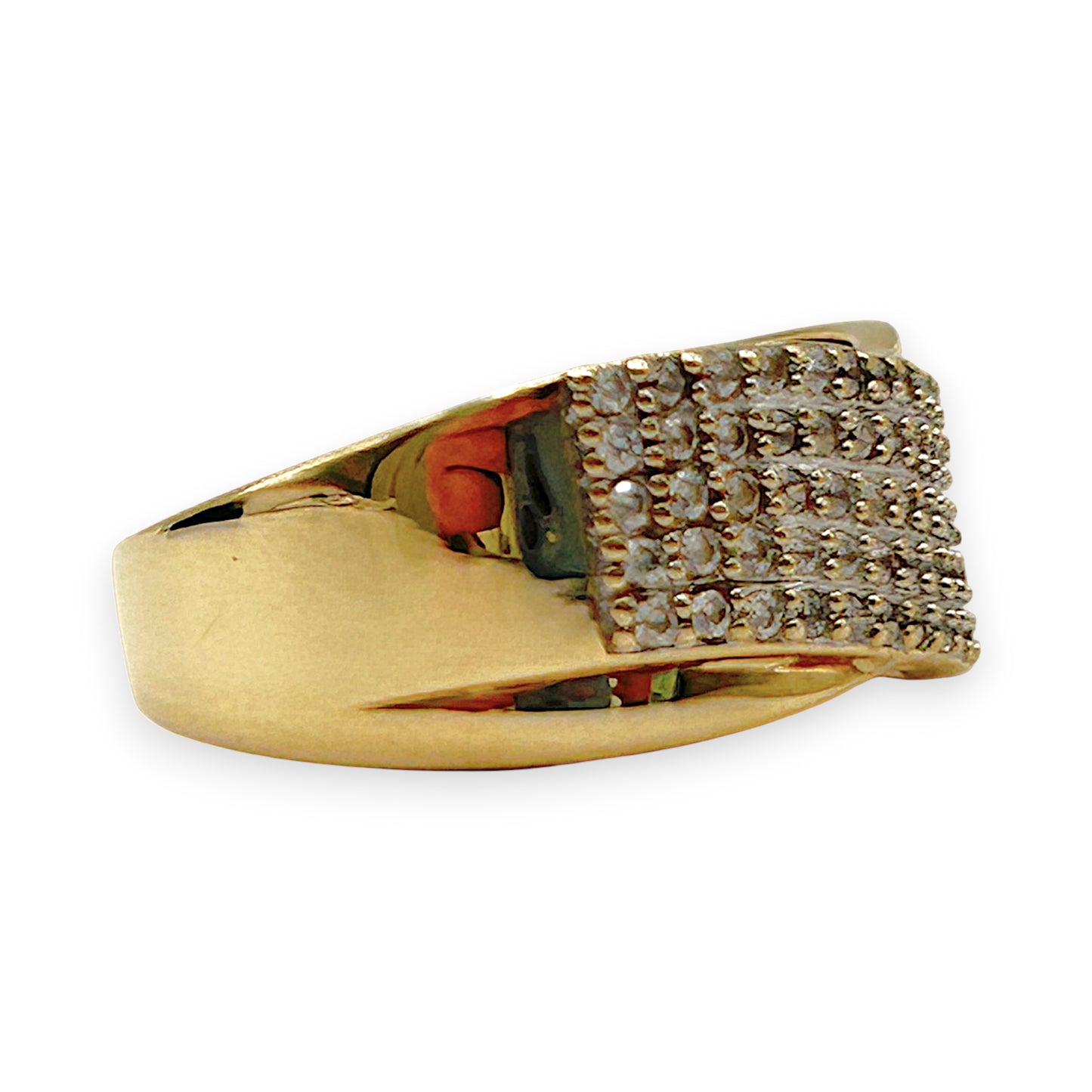 GOLD DEAL | 9kt Gold Swarovski Starlight Wave Ring Valuation $1,750