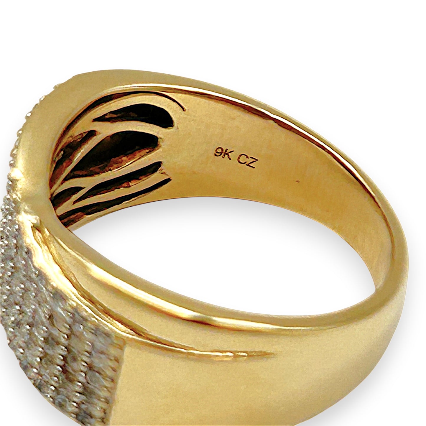GOLD DEAL | 9kt Gold Swarovski Starlight Wave Ring Valuation $1,750