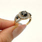 GOLD DEAL | 9kt Gold Noir Halo Elegance Ring Size S
