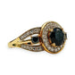 GOLD DEAL | 9kt Gold Noir Halo Elegance Ring Size S