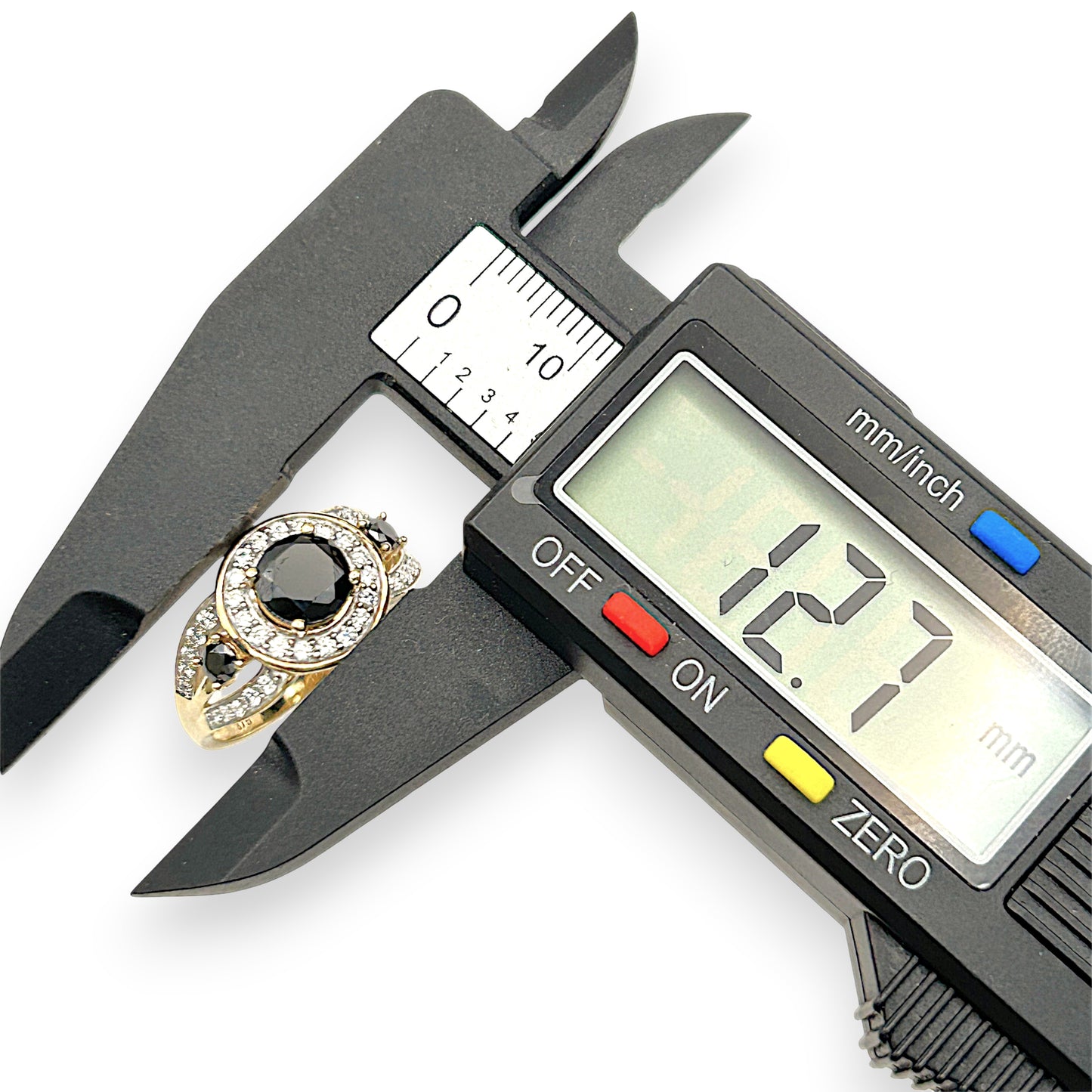 GOLD DEAL | 9kt Gold Noir Halo Elegance Ring Size S