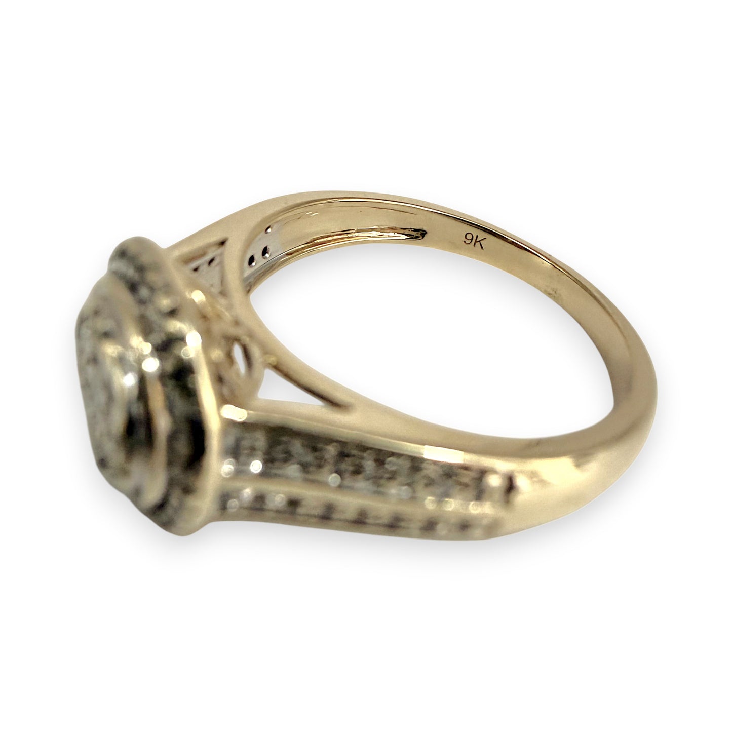 NZGD | 9ct Gold Halo of Morning Light Ring Size O