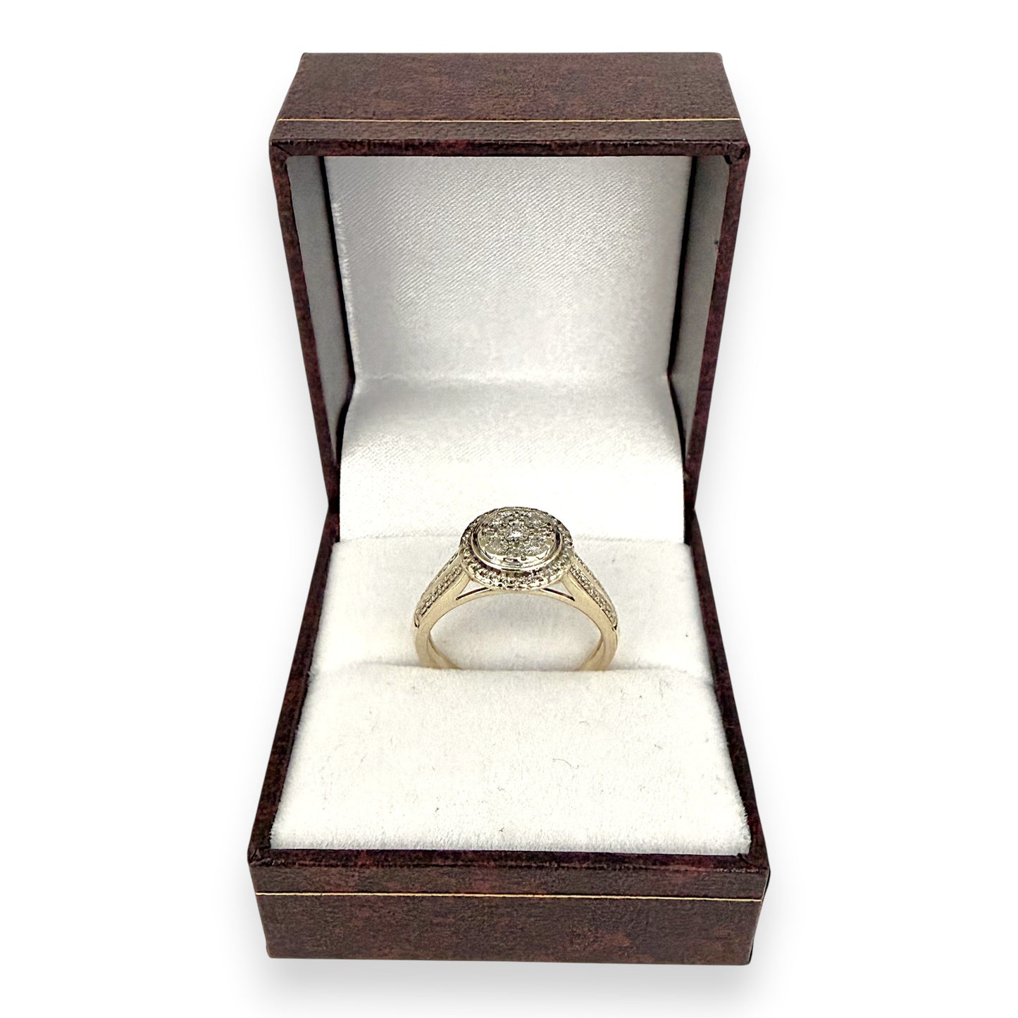 NZGD | 9ct Gold Halo of Morning Light Ring Size O
