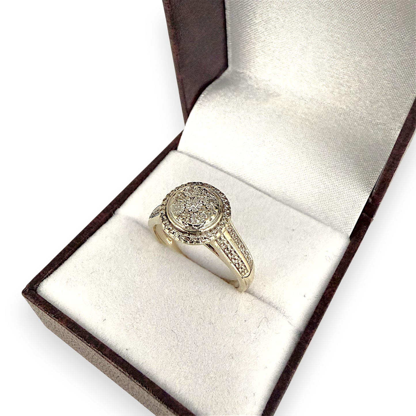 NZGD | 9ct Gold Halo of Morning Light Ring Size O