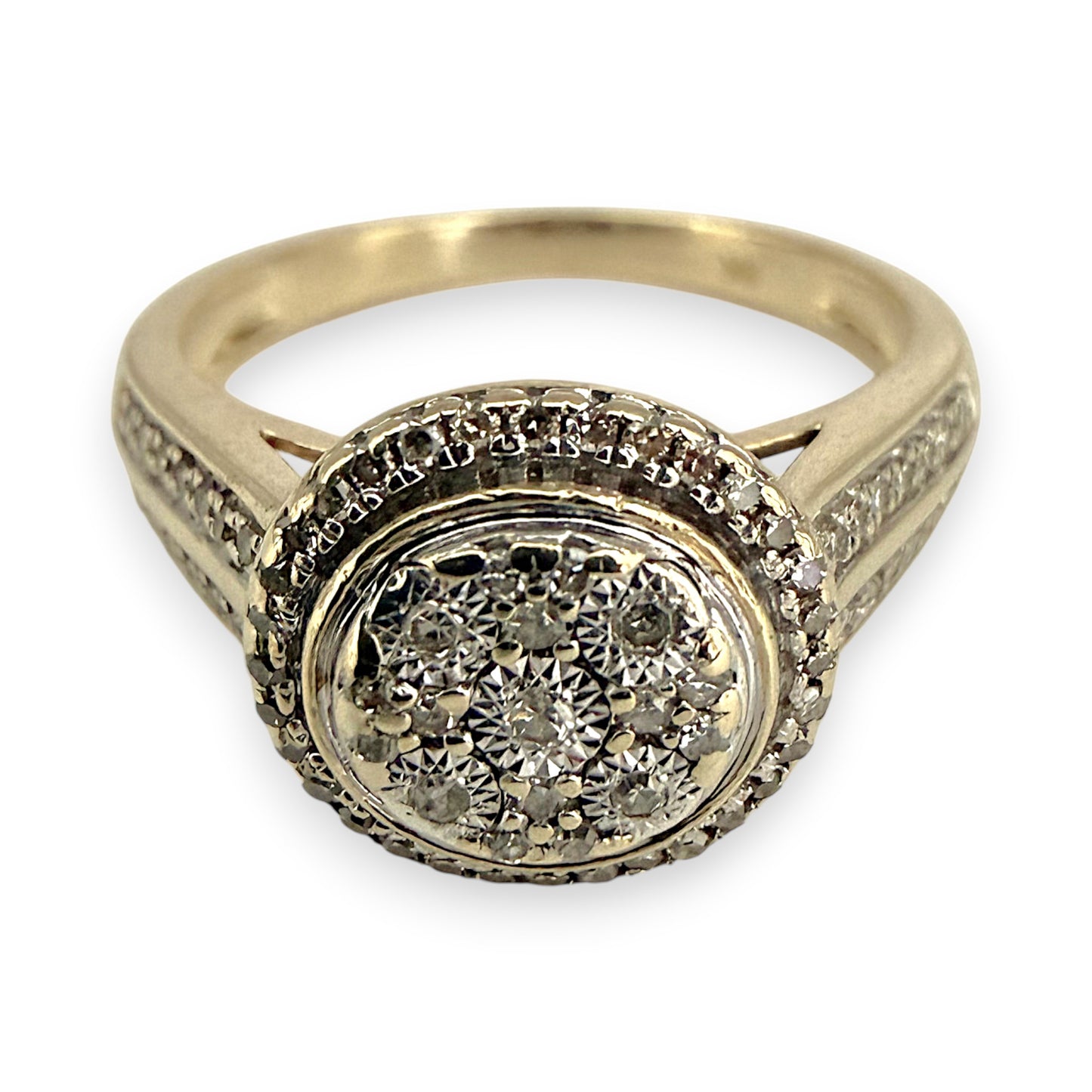 NZGD | 9ct Gold Halo of Morning Light Ring Size O