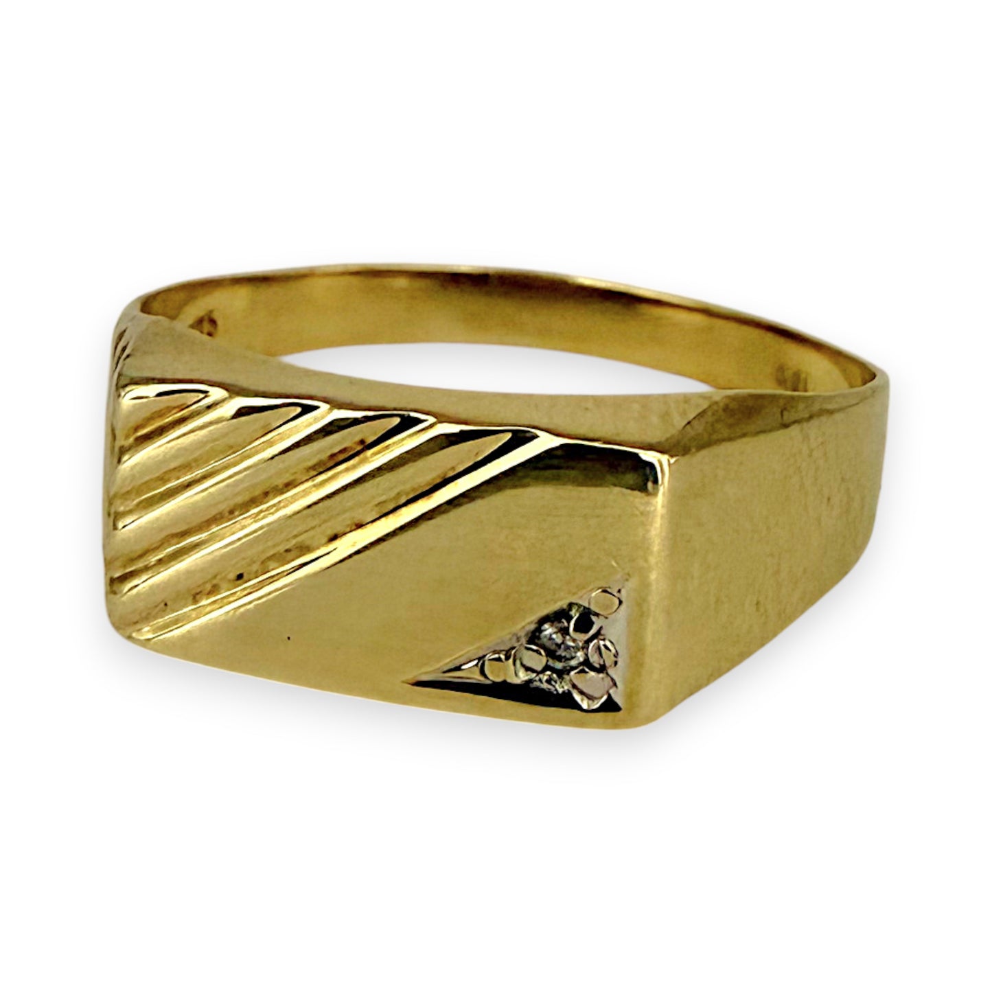 NZGD| 9ct Gold Minimalist Diamond Band Ring Size U