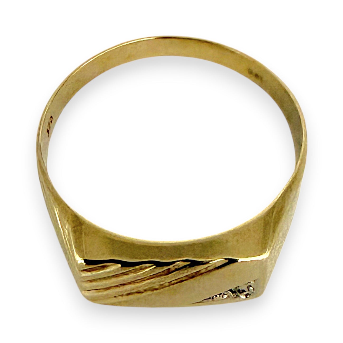 NZGD| 9ct Gold Minimalist Diamond Band Ring Size U
