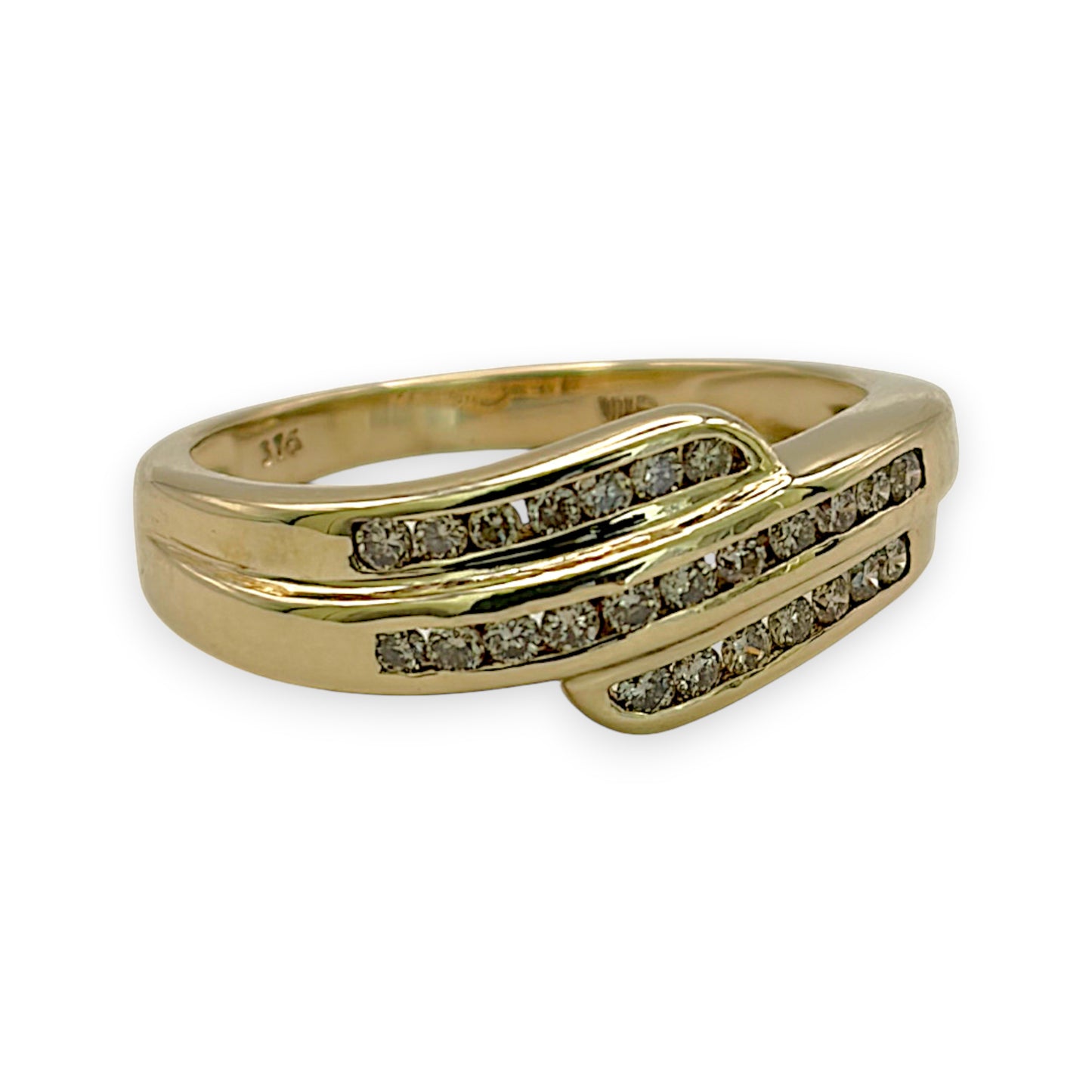 NZGD| 9ct Gold Aurelia Crossover Ring Size M