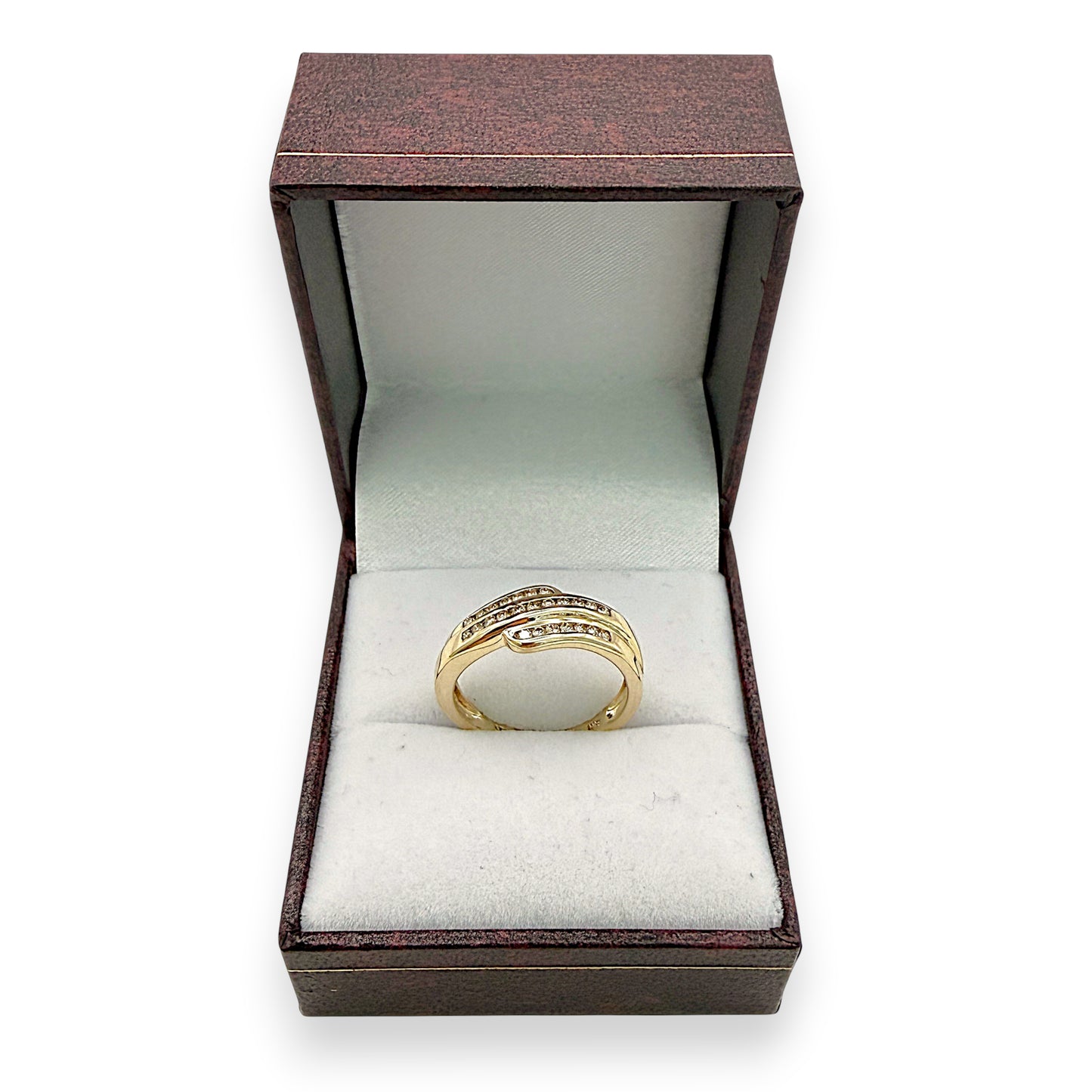 NZGD| 9ct Gold Aurelia Crossover Ring Size M