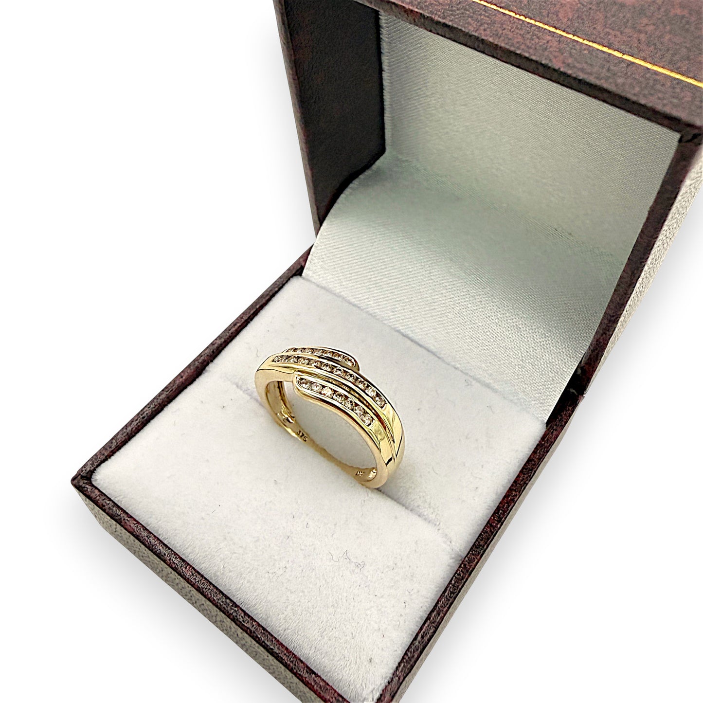NZGD| 9ct Gold Aurelia Crossover Ring Size M